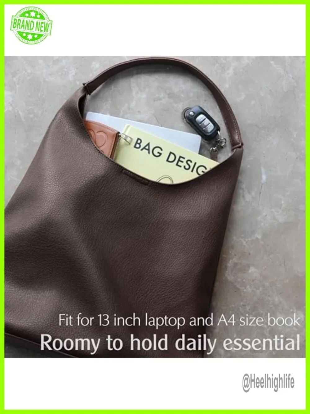 Soft Vegan Leather Slouchy Hobo Shoulder Tote Bag with Magnetic Closure